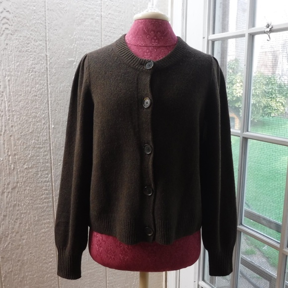GAP Brown Color Cotton Blend Button Up Long Sleeve Sweater Cardigan - Picture 4 of 7